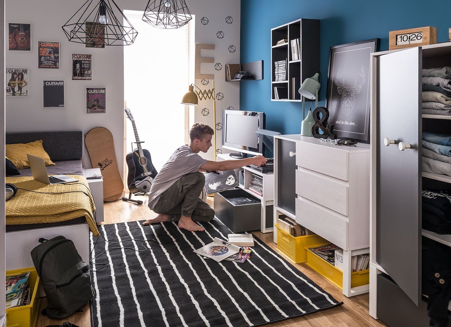 Дизайн проект стильной комнаты для девочки с коллекцией мебели «Тефия» и кроваткой «Ракушка